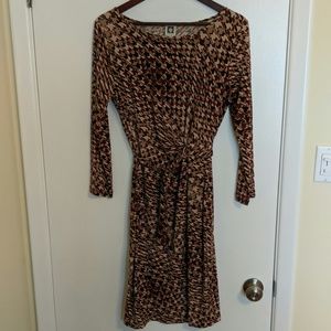 Anne Klein Patterned Wrap Dress M